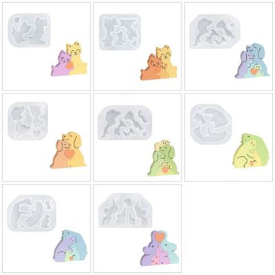 Silicone Animal Holding Love Heart Candle Mold Diffusing Stone Crafting Mould Plaster Mold for Handmade Crafts