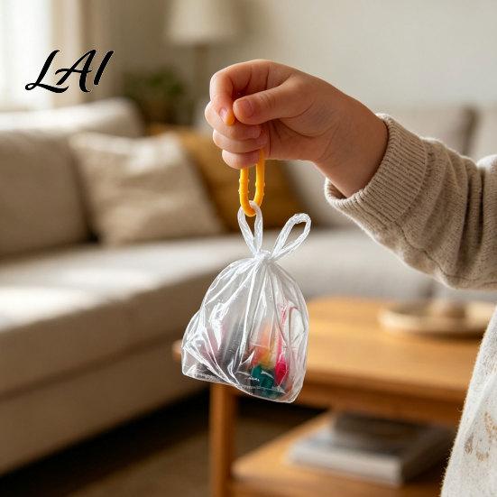 Simulated Trash Bag Toy Garbage Shaker Pendant Lightweight Portable Ornament with Buckle Fun Keyring 3D Printed Creative Novelty Keychain