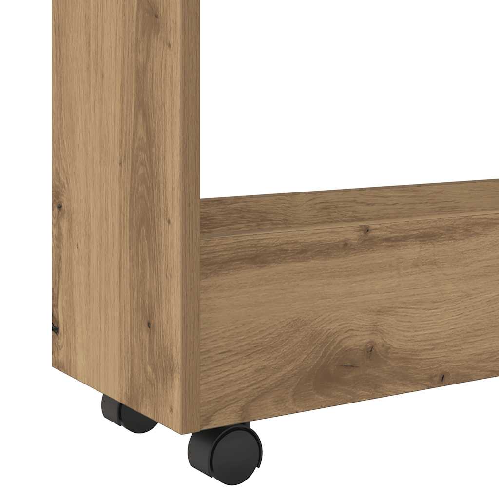 Narrow Storage Trolley 3 Tier Artisan Oak Wood Composite