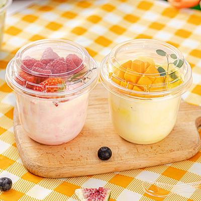 10Pcs 10Oz Disposable Mousse Cups Cake With Lid Clear Plastic Boxes Ice-Cream Dessert Picnic Pudding Jelly Dessert Yogurt Cups