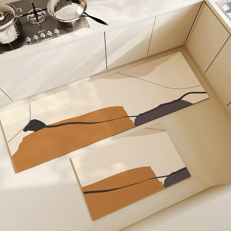 Kitchen Floor Mat Waterproof Non-slip Oil-proof Rug Colorful Retro Line Carpet Long Size Home Decoration Foot Mats Alfombra