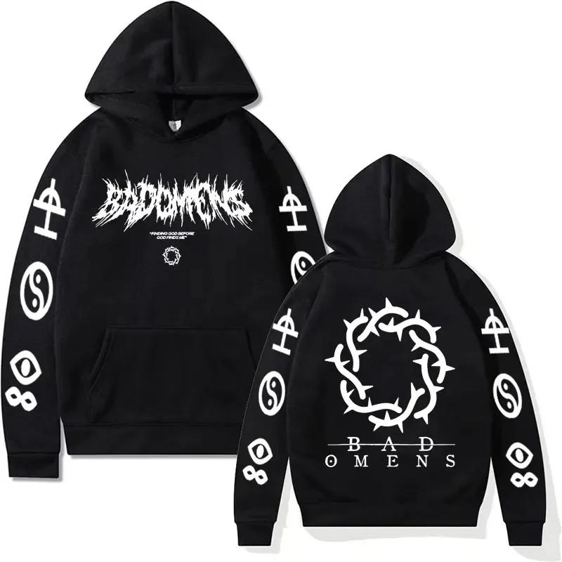 Bad Omens Band Tour American Music Print Hoodie The Death of Peace of Mind Skeleton Graphic Hoodies Male Rock Gothic Sweatshirts