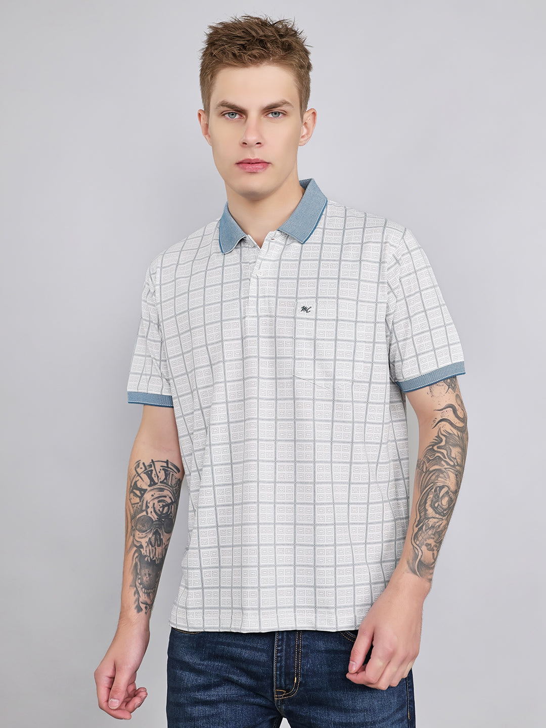 Monte Carlo Men Regular Fit White Tshirt S