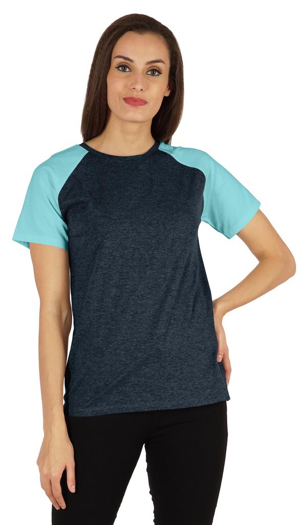 Inkmeso Women  S Raglan Short Sleeve T-Shirt Regular Fit Casual Solid Basic Tee