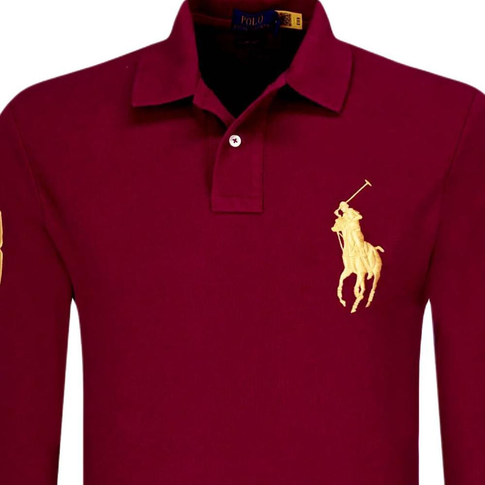 Polo Ralph Lauren Ss24 Gold Label Pánské polo tričko s dlouhým rukávem a vyšívaným logem Big Pony 710766856-005