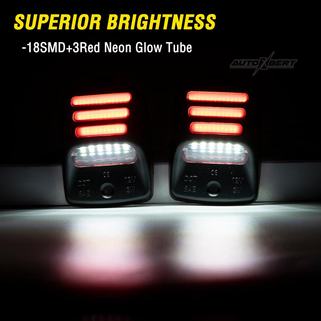 Rød OLED Neon Tube Pure White SMD LED-nummerskiltlys Taglampe For Toyota Tacoma 2005-2015 Tundra 2000-2013 Pickup