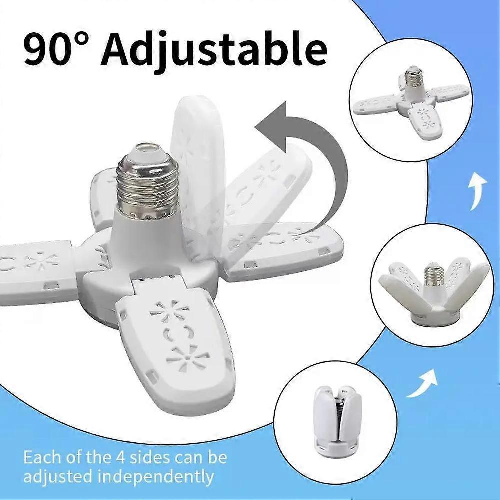 Folding LED Bulb - 28W E27 Screw Base Lamp for Garage and Indoor Lighting
