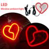 Car interior LED lights, Car window neon interior decoration lights,glowing heart atmosphere lights USB wiring ambient lighting