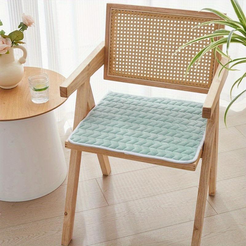 Square Plush Flannel Dining Chair Cushions with Shoulder Strap - All-Season Thin Warmth, Cozy Stool Accessories