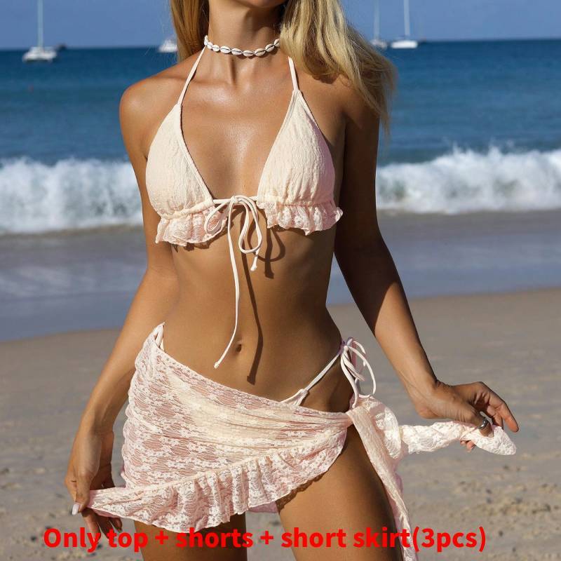 Classic Nylon Lace Bikini Set For Women With Backless Design For Swimming And Water Sports