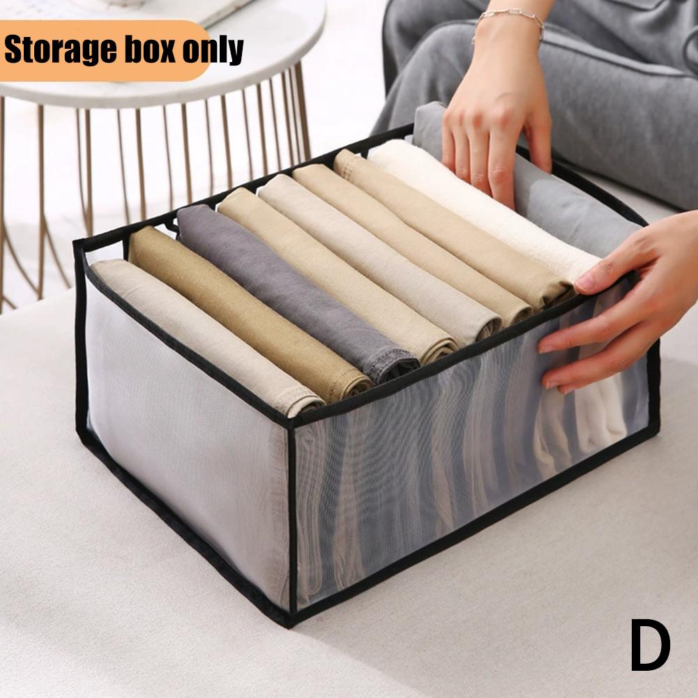 7/9 Grids Foldable Underwear Socks Organizer With Dividers Clothes Storage Box Breathable Mesh Bag For Wardrobe