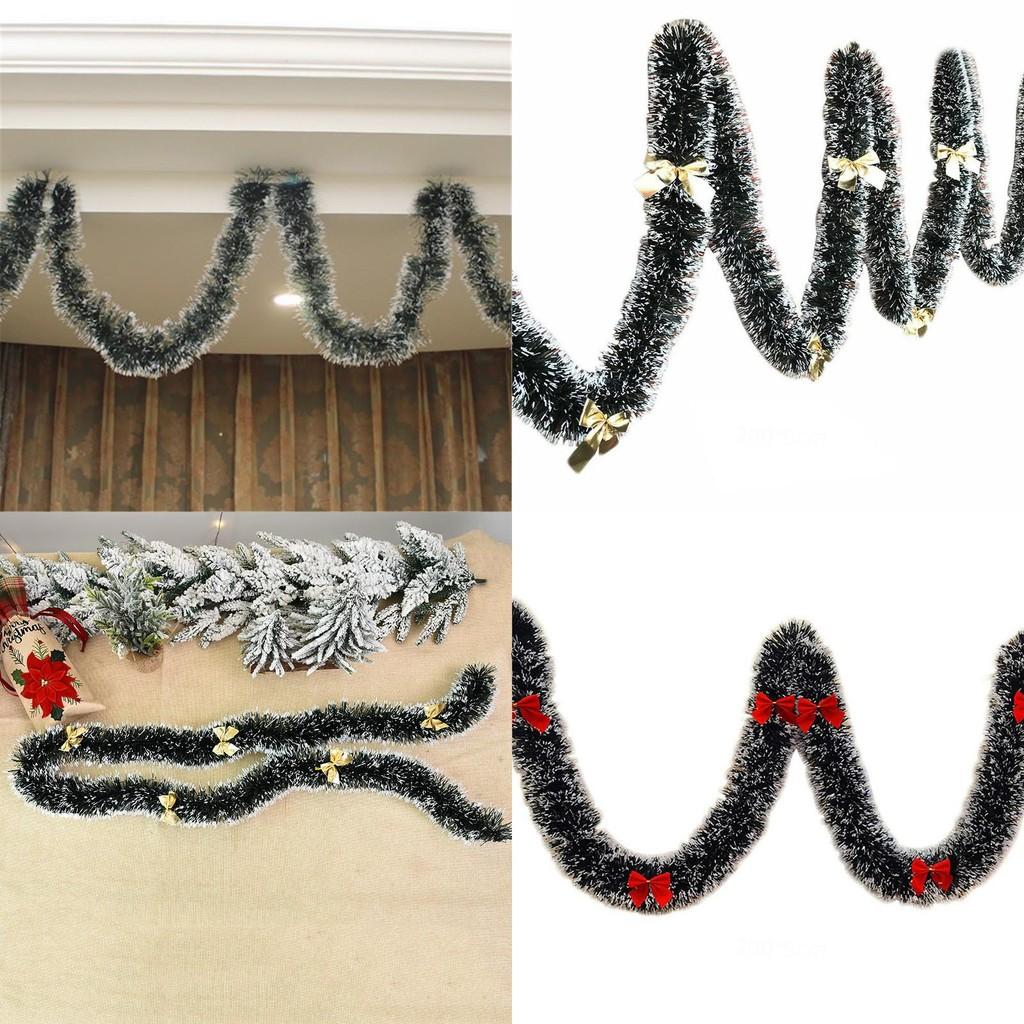 2m Glitter Spesso 65ftx90mm Decorazione Albero di Natale Ghirlanda di Natale Fiocco