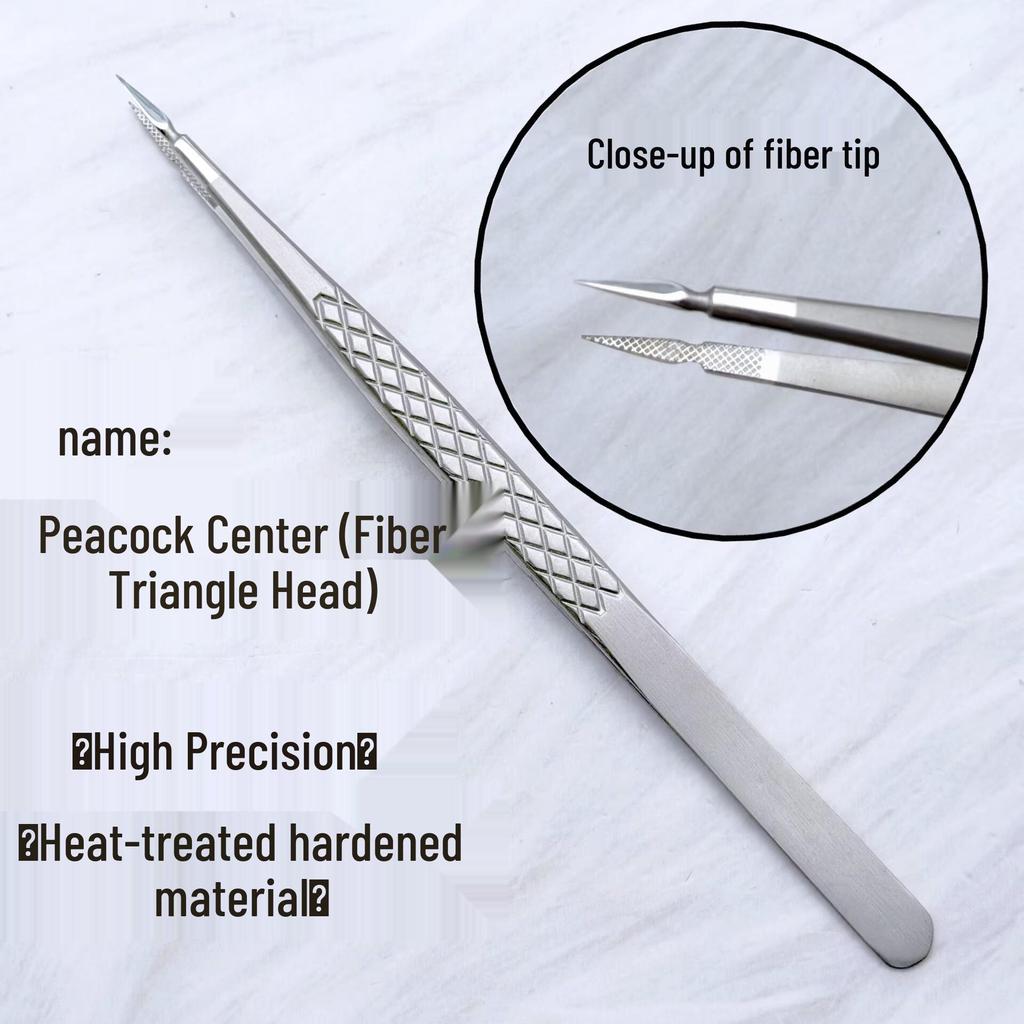 High-Precision Stainless Steel Cross-Hole False Eyelash Tweezers