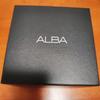 Used Seiko overseas model ALBA chronograph watch 10BAR brown leather band black
