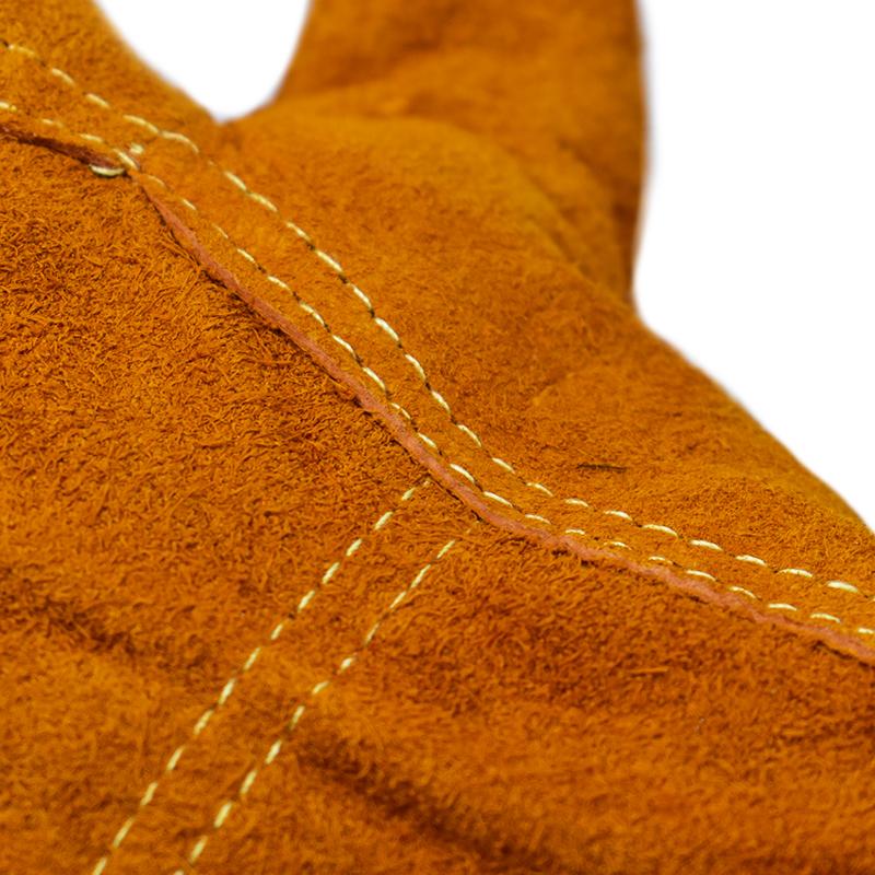 1 Paar Arbeitsschutz Rindlederhandschuhe Doppelschicht Gelb Sicherheit Schweißen Verschleißfeste Handschuhe Persönliche Schutzausrüstung