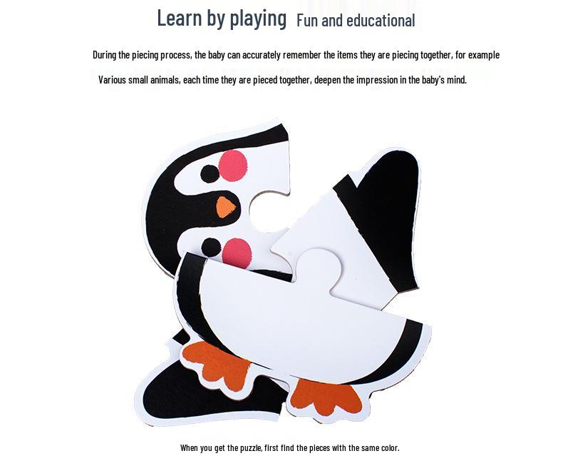 Children's Educational Wooden Cognitive Puzzle Toy - Six-in-One Tin Box