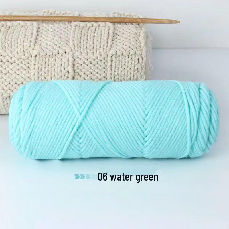 8-Strand Cotton Wool Yarn for Scarf DIY - Thick, Soft Thread with Silk Elements