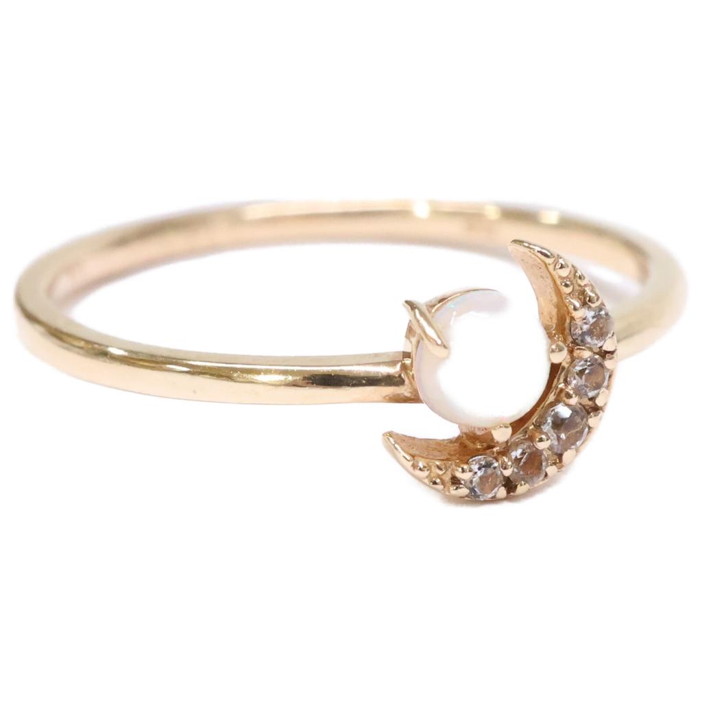 NOJESS [Beautiful Condition] K10 Moon Pinky Ring ring Yellow GoldUsed