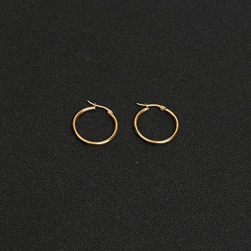 Edelstahl Ohrringe Creolen Set for Girls Boys, Silver Black Gold, Round 10-70mm, Men Women