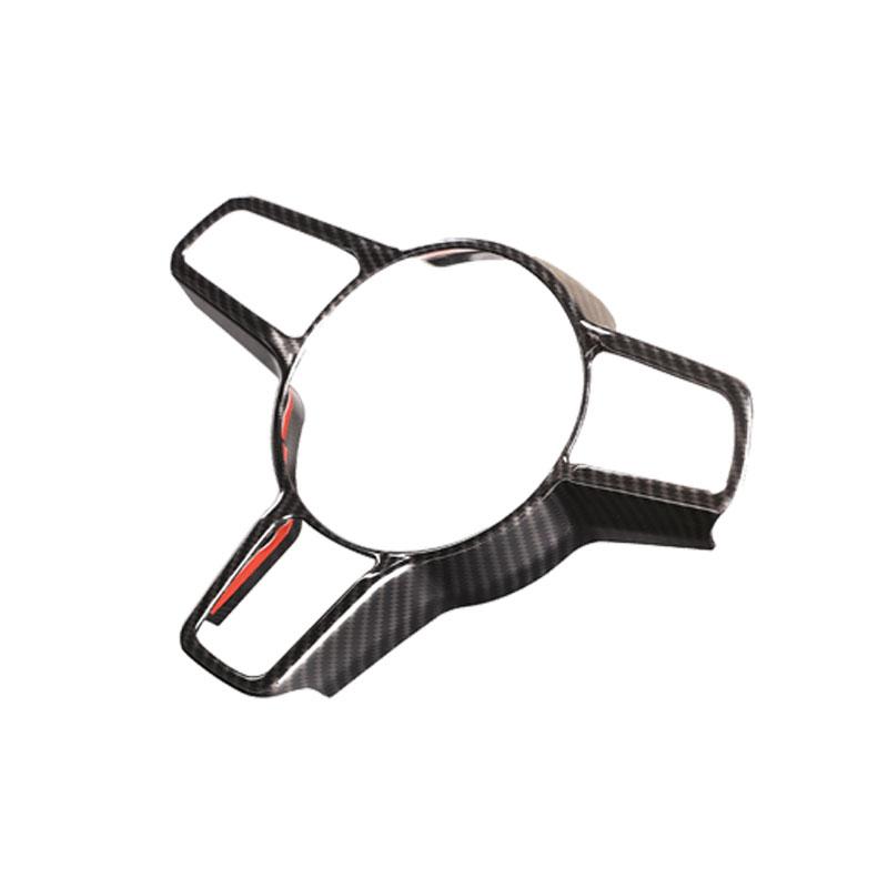 For Porsche Macan 2014 2015 2016 2017 2018   ABS Carbon Fiber Texture Interior Steering Wheel Cover Trim