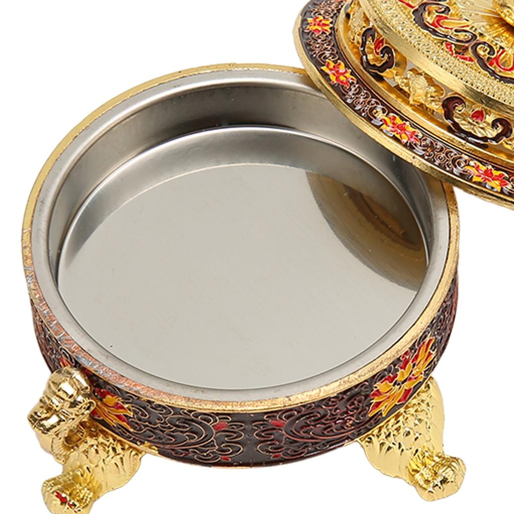 Trinket Incense   with Lid Handcraft Antique Polished Process for Decoration Meditation Room