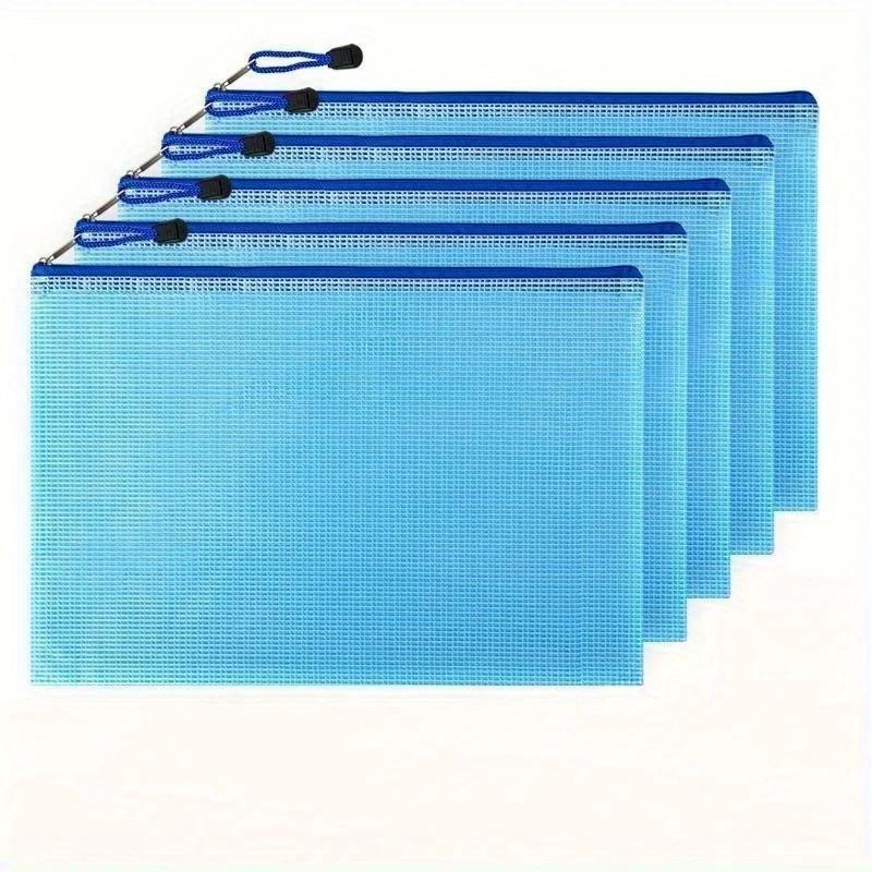5PCS Zipper File Folder with Large Capacity – Office/Student Data Organizer, Multi-Purpose Stationery Document Bag