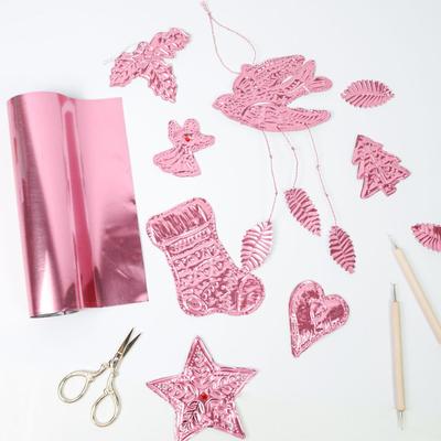 Embossing Aluminum Foil Paper Sheets 8Pcs/set Handmade Decorative Metal Foil Sheets Holiday Art Project For Crafting