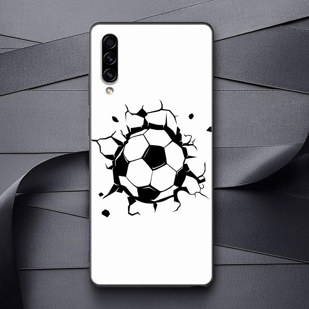 Football Silicone Case For Samsung Galaxy A57 A56 A55 A36 A35 A37 A26 A17 A07 A50 A50s A70 A80 A7 A9 2018 Cover Fire Soccer Ball