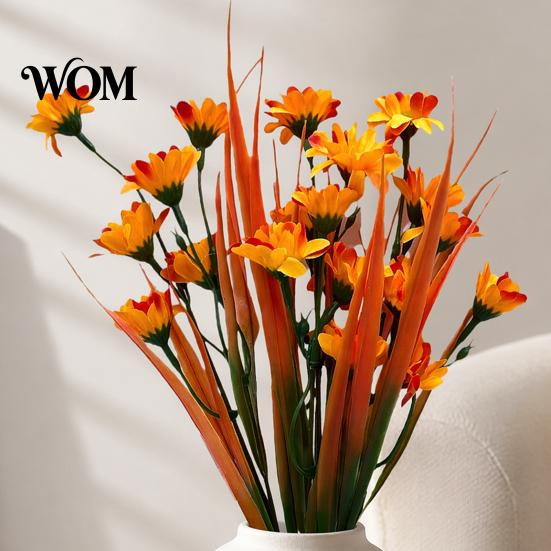 Natural Looking Fake Leaves Autumn Artificial Flowers Bouquet, Realistic Plastic Floral Arrangement with Layered for Home Decor And Vines Farmhouse