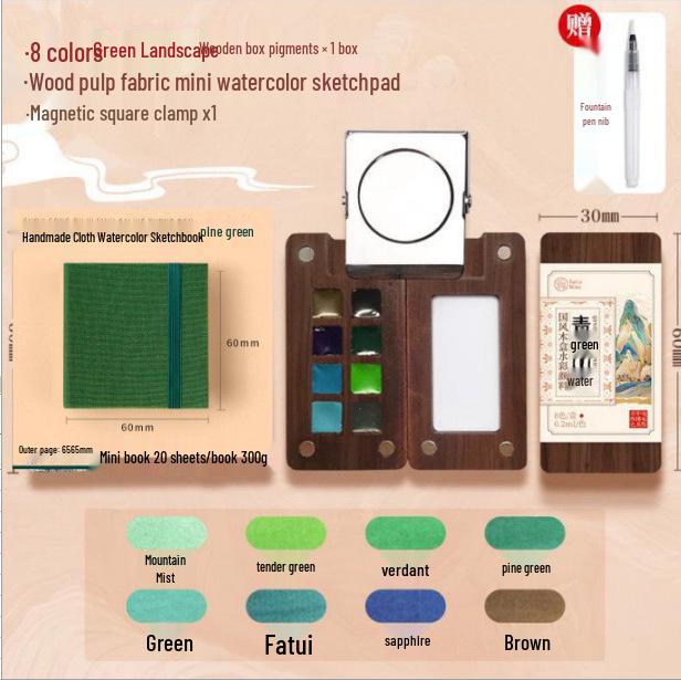 Feile Mini Travel Watercolor Set - Portable Solid Palette for Bird Painting