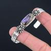 Daughters Day Sale Charoite Stone Wedding Bangle Bracelet 925 Sterling Silver