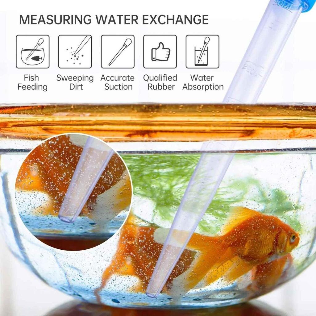 Manual Aquarium Gravel Cleaning Straw Fish Tank Water Changer Aquarium Clean Pipette Dropper Waste Remover with Extension Tube