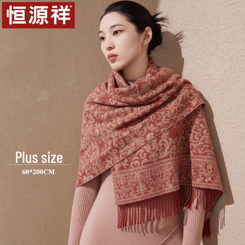 Hengyuanxiang Women's 100% Wool Jacquard Shawl