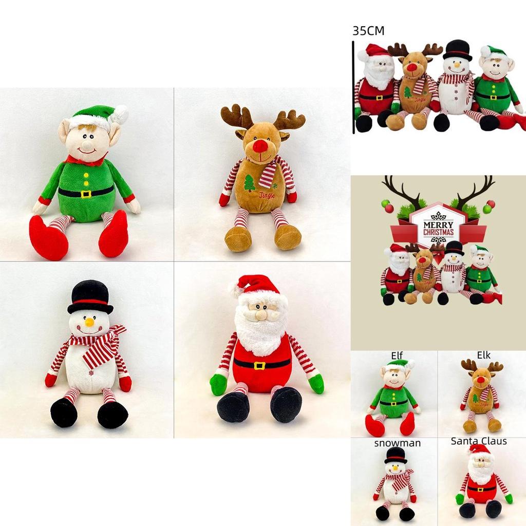 Festive Plush Santa Snowman Elk Doll Decorative Toy For Christmas