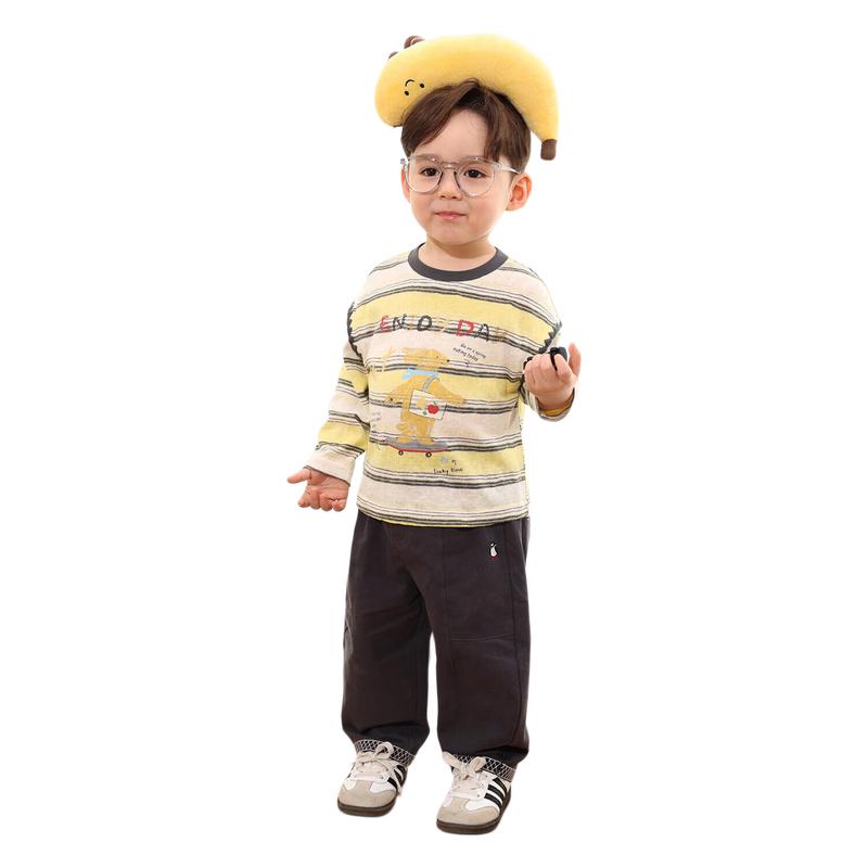 LUSON Baby Boy Distressed Cartoon Long Sleeve T-Shirt 80