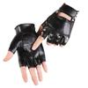 Herren Damen Nieten Halbfinger Lederhandschuhe, Punk Rock Gothic Fingerlose Handschuhe für Motorradfahren, Cosplay, Autofahren, Training, Bühnenauftritt