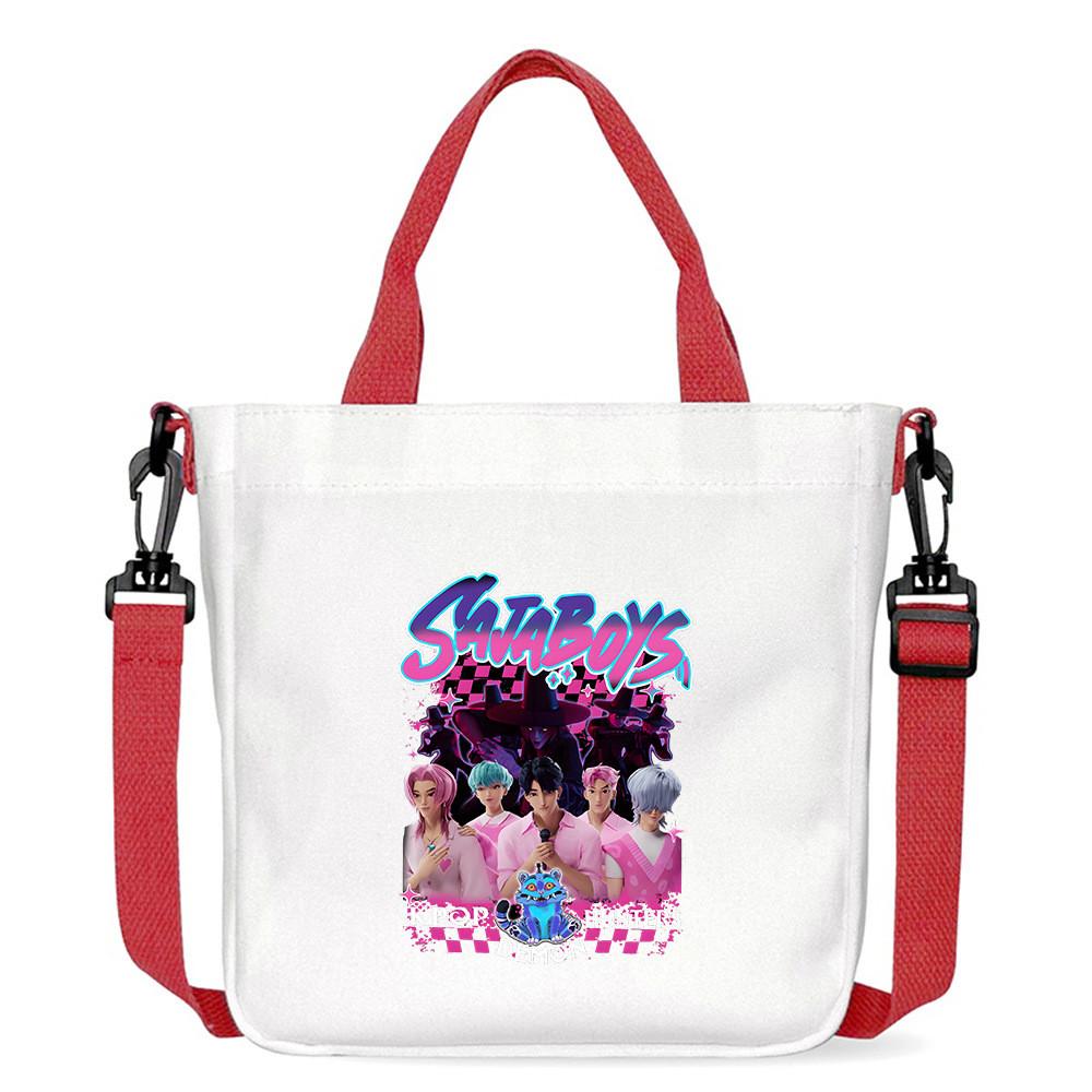 Kids Girls Kpop Hunters Derpy Rumi Zoey Mira Printed Student Lightweight Crossbody Bag Casual Canvas Shoulder Bags
