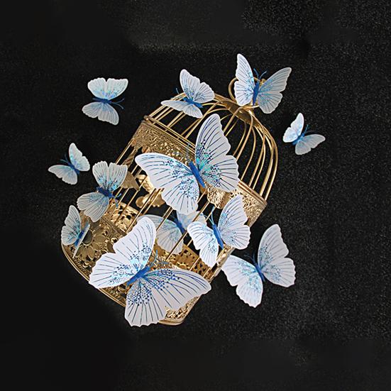 12Pcs Wall Decal Waterproof Realistic Removable Ambilight 3D Wall Sticker Butterfly Wall Stickers