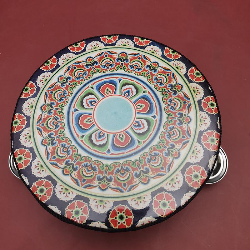 6-Inch Dunhuang Style Tambourine: Ancient Performance Hand Drum & Orff Instrument