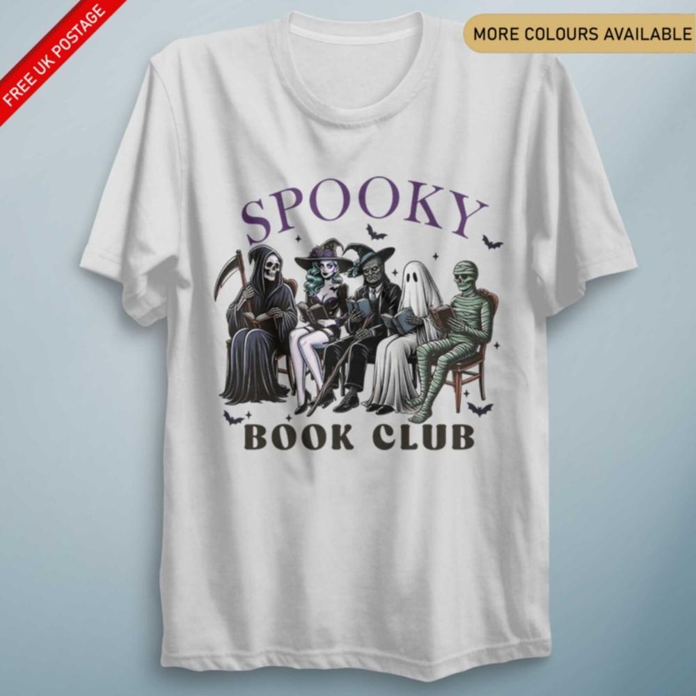 Spooky Book Club Funny T Shirt Halloween Costume Gothic Tee Kids Adult Tee