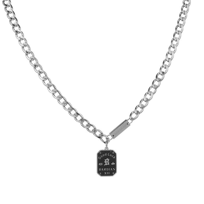 Trendy Unisex Nameplate Necklace - Light Luxury Letter & Cuban Chain