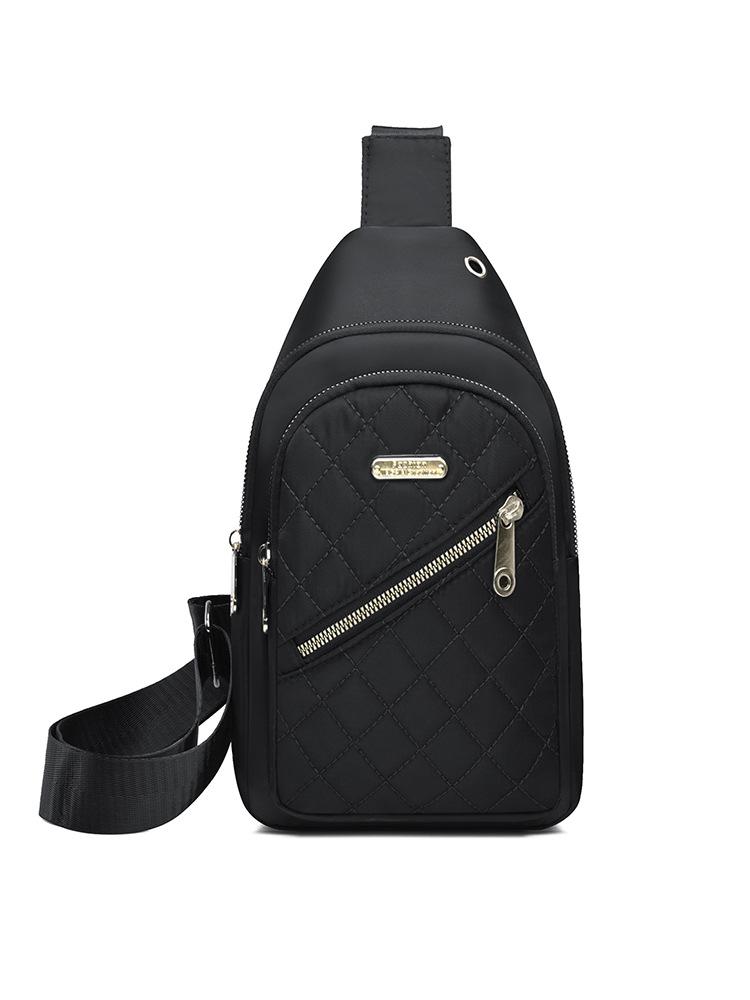 Women's Embroidered Nylon Chest Bag, Unisex Crossbody Sling Pack, Lightweight Travel Hiking Bag