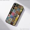 M-Moroccan Tile Phone Case For Samsung S25,S24,S21,S22,S23,S30,Ultra,S20,Plus,Fe,Lite,5G Black Cover