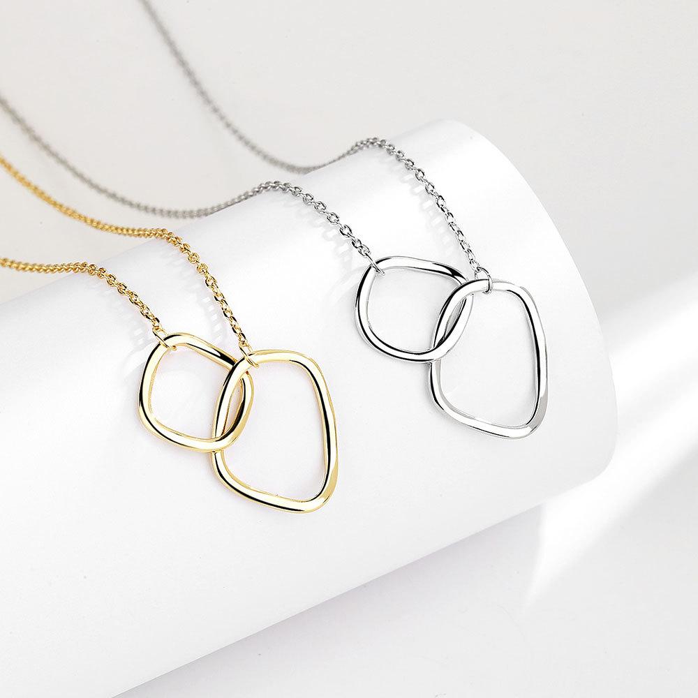 Xiaomi Silver Necklace For Women Circle Shape Gold Plated Trendy O Chain Chocker Chirstamas Gift Fine Jewlery
