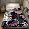 Elegant Leopard & Floral Flannel Blanket Warm Soft Halloween Christmas Couch Warm Cozy Decorative Decor Gift for All Season