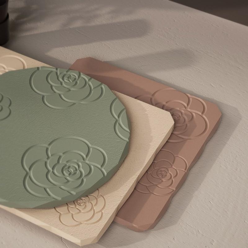 Round Coaster Mold Rose Flower Coaster Molds Silicone Mould for Cup Mat Square Tray Making DIY Epoxy Resin Molds Craft