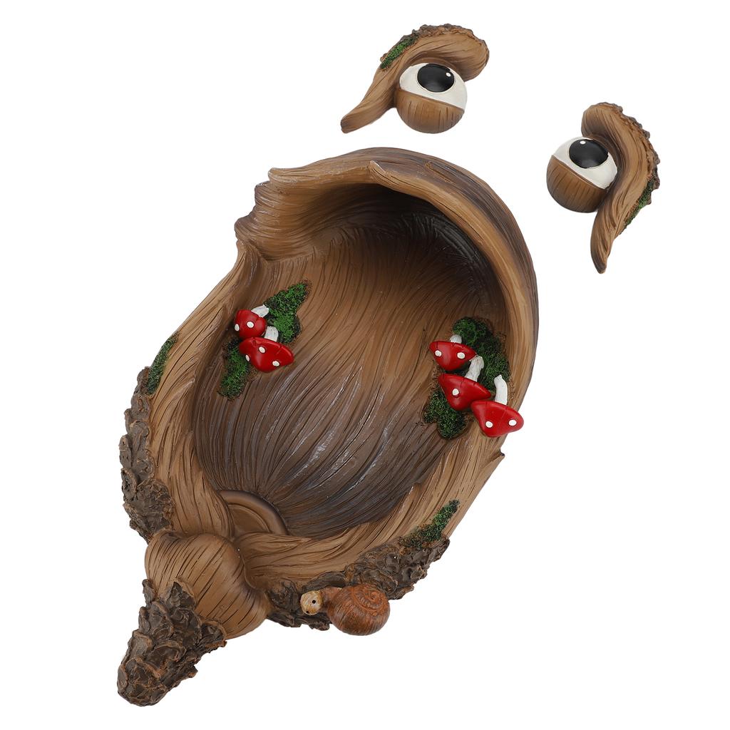 Tree Face Decor Bird Feeder Outdoor Fun Old Man Tree Hugger Sculpture Yard Art Garden Lawn Ornament