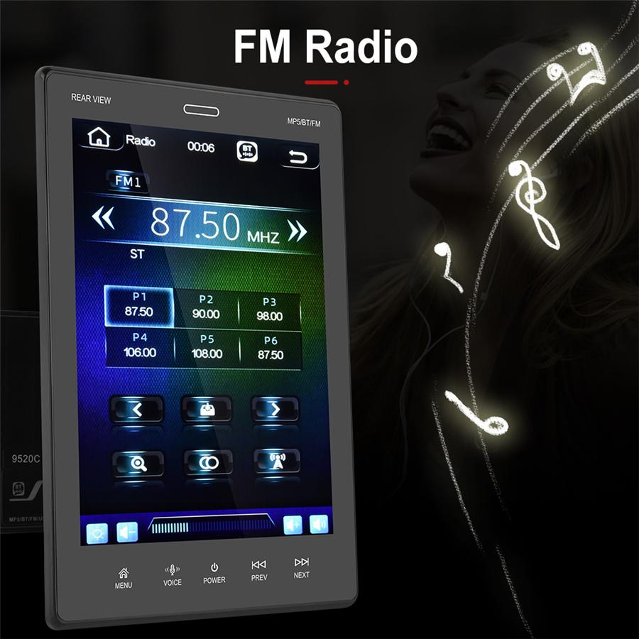 9.5" IPS Touch Screen Car Bluetooth Media Music Player FM Support Multi Language