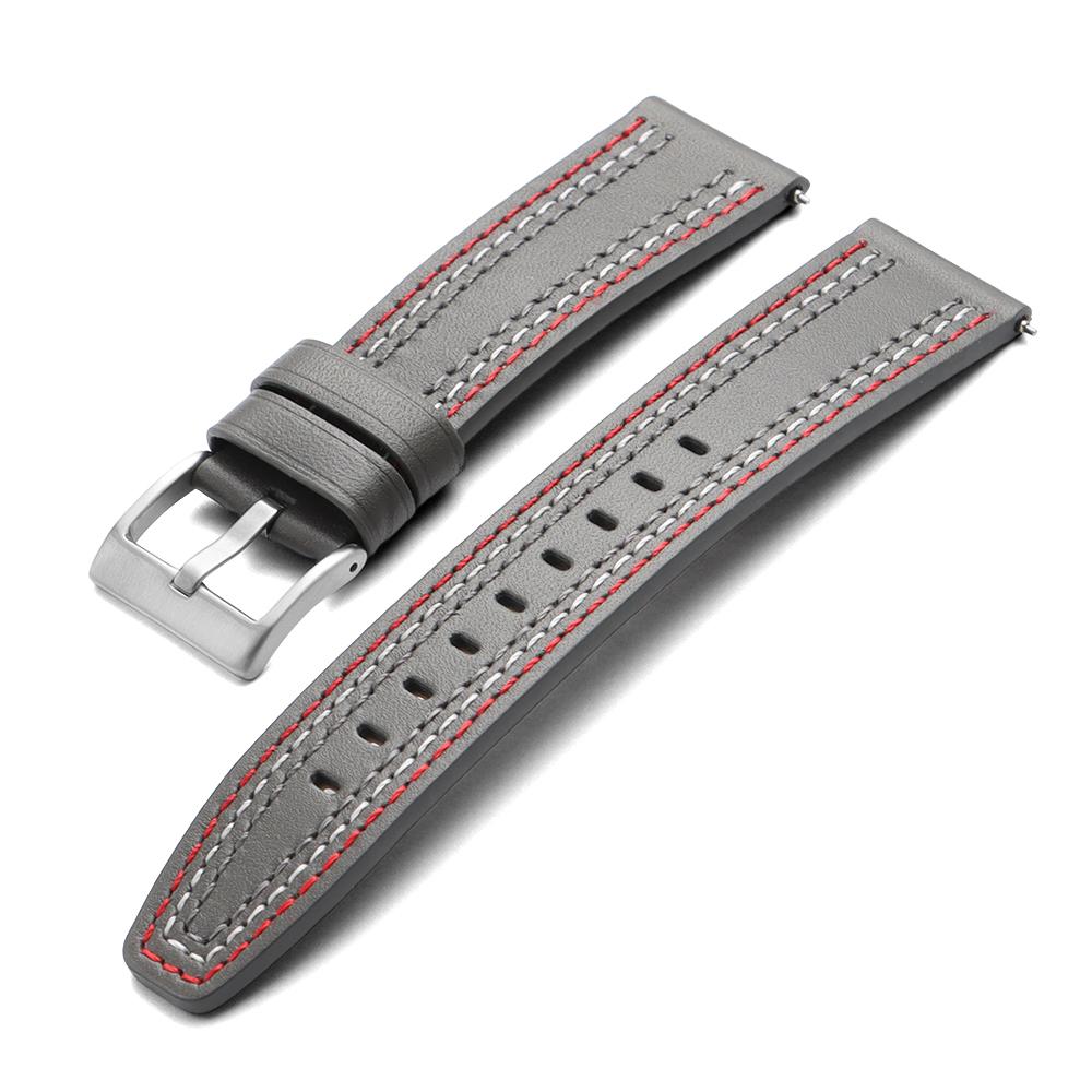 

20mm 22mm Genuine Cowhide Quick Release Watchband Bracelet Corlorful Handmade Stitching Leather Watch Strap for Huawei Women Men 20mm сірий колір