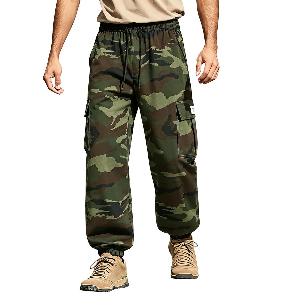 Men's Cargo Jogger Pants Lightweight Outdoor Workwear Multi Pocket Utility Tapered Bottom Casual Trousers for Summer Sports